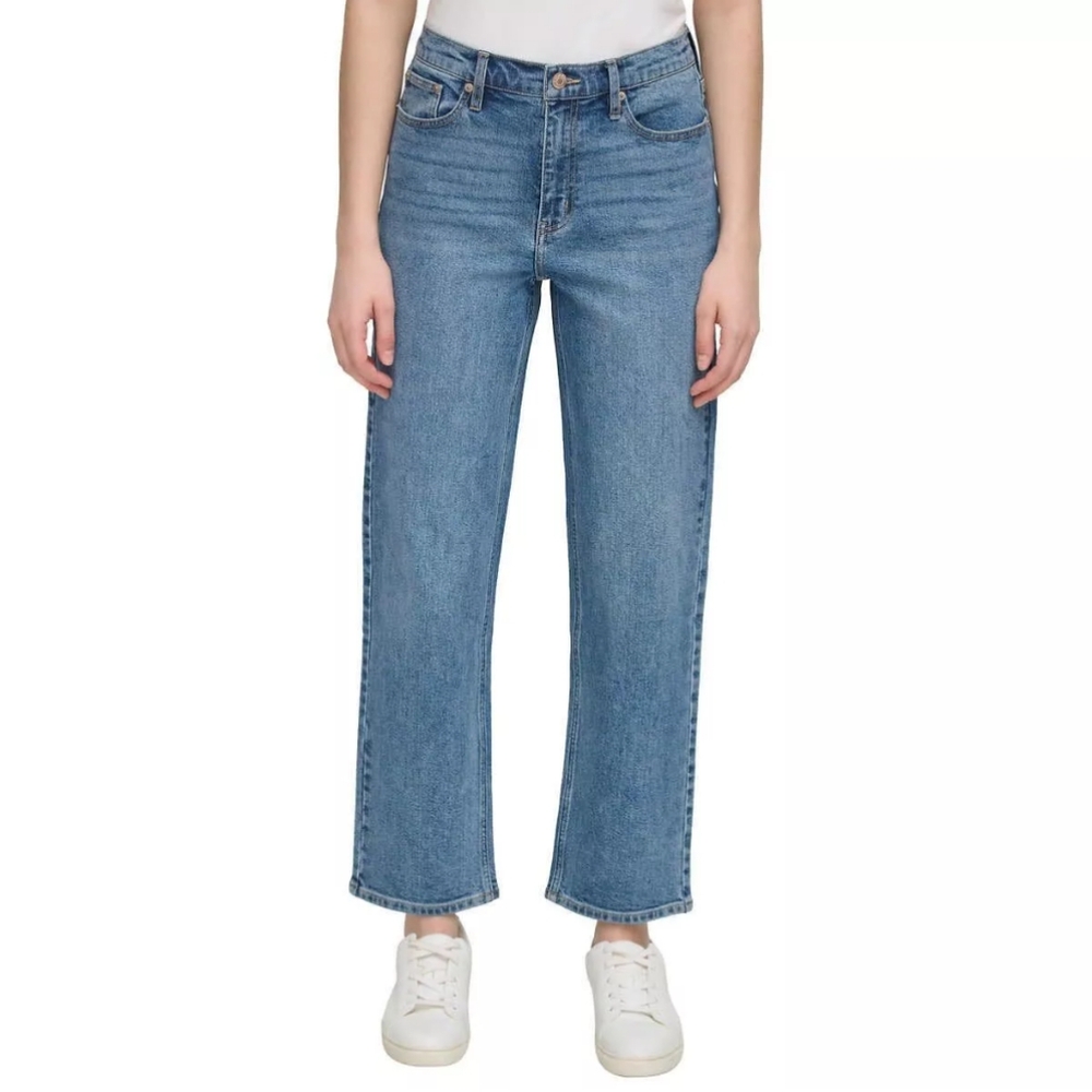Calvin Klein Women High Rise Straight Leg Jean Size 14, Blue Melody